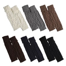 Women Ladies Warm Leg Warmers Cable Winter Knit Knitted Crochet Socks Leggings