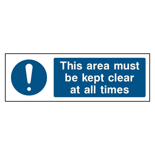 This area must clear sign - area, be