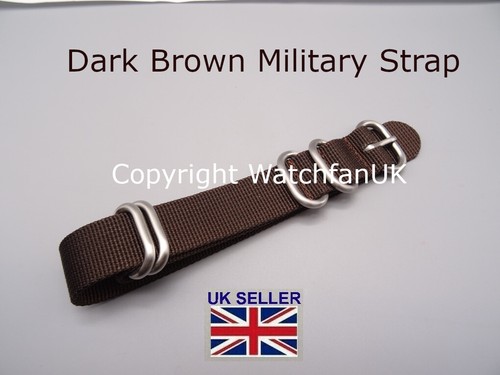 Brown military watch strap - military,
