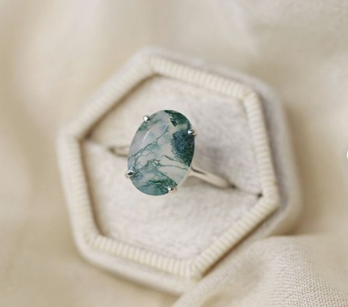925 sterling silver moss agate - 925,