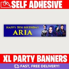 Descendants Disney Kids Personalised Birthday Party Self Adhesive Banner! XL!
