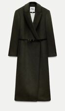 Zara Khaki Wool Long Coat -S
