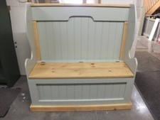 Farmhouse Painted Monks Bench with Reclaimed Seat, hand-made, choice of colours