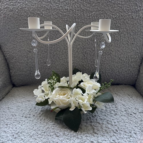 Candelabra 4pcs cream metal - candelabra,