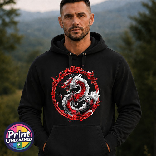 Dragon hoodie mythical - dragon, red