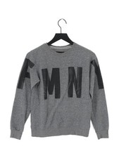 Fred Mello Women's Hoodie M Grey Graphic 100% Other Pullover