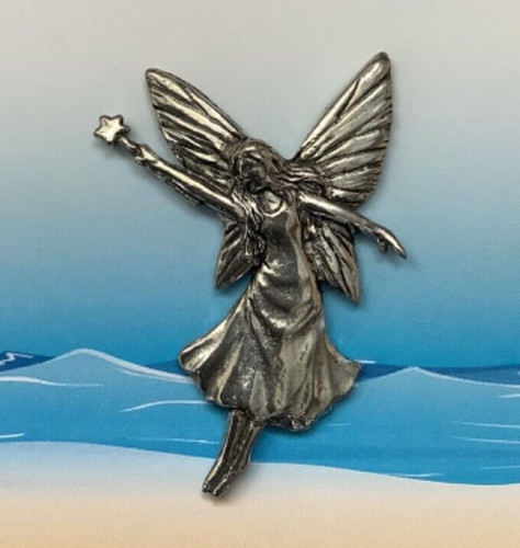 Fairy holding wand silver - a,