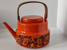 Enameled Orange Tea Kettle