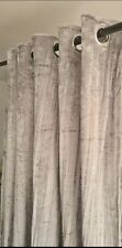 Sienna Home Crushed Velvet Eyelet Curtains - SilverSize W 168cm (66”) x D 228c