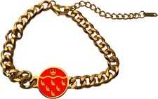 East Sussex County England Gold Colour Belcher Chain Bracelet And Gift Box