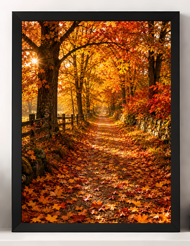 Autumn poster picture print - a4,