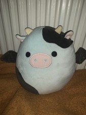Squishmallows 7.5 Inch Blue Cillian Cow Claire’s Exclusive Halloween Bat Edition