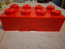 Genuine Large Lego 4×2 Brick 8 Stud Red Storage Box Tub Container Stackable