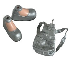 Bratz 1st First Edition Jade Silver Bag & Shoes Platform Wedges Heels Accessory