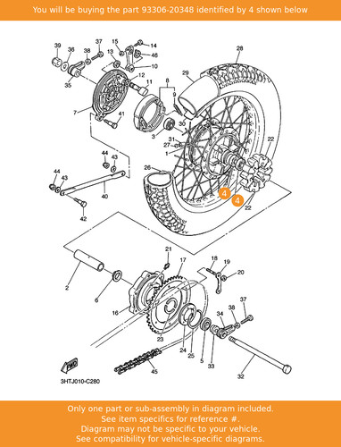 Yamaha bearing 93306 20348 - yamaha, bearing,