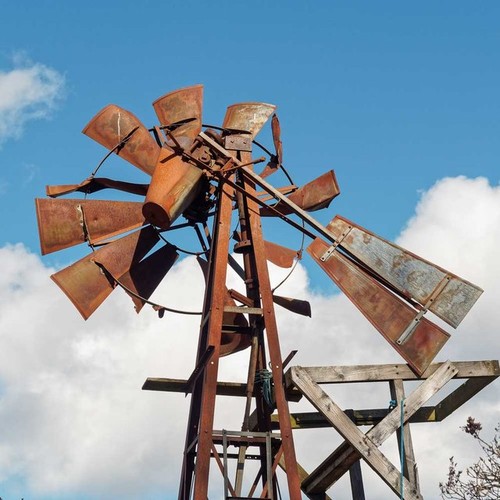 Photo 6x4 derelict wind - derelict, pump