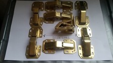 8 x Lay On Sprung Hinges Brass
