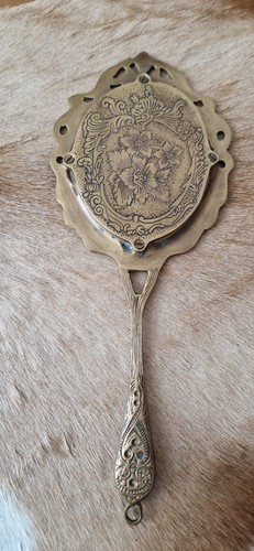 Ornate brass hand - hand, mirror