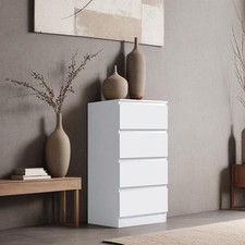 4 Drawer Chest of Drawers Modern Bedroom Furniture Scandinavian Style Matt White