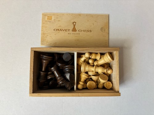Henri chavet boxwood chess set - chavet,