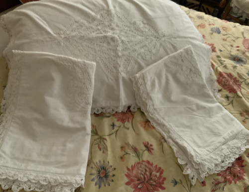Vintage pillow case with - case, lace