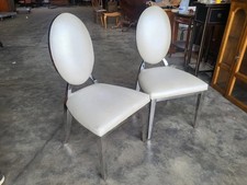 Pair two chrome faux snakeskin