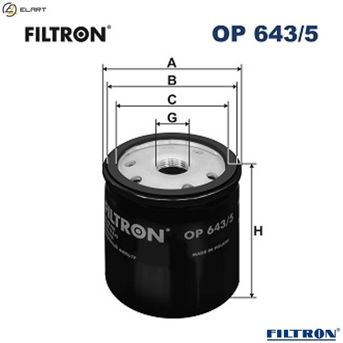 Oil filter 643 for - filter, 643/5