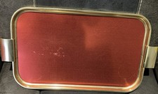 Vintage Woodmet Tray Red And