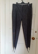 Women's Grey Trousers UK 12 | Stirrup Leg Smart Tailored Pants