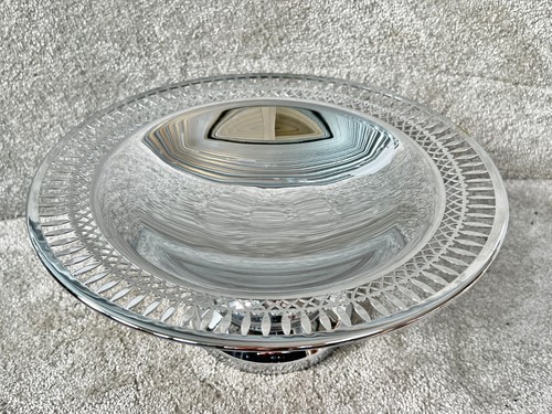Vintage silver plate metal - plate,