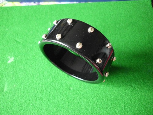 Black acrylic wide bangle - acrylic,