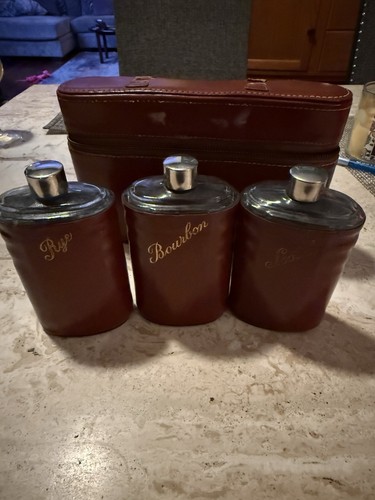 Vintage travel bar glass flask - travel,