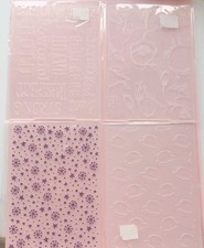 4 x A6 Assorted Embossing Folders Snowflakes/Words/Poppies/Burger NEW