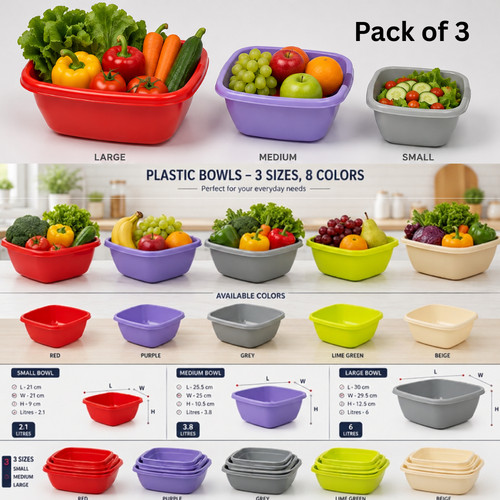 Plastic washing bowl 3pc - washing, up