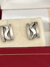 Vintage 925 SG sea Gems silver earrings stylish modernist fine jewellery gift