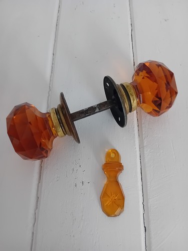 Pair antique victorian - pair, amber