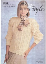 Knitting with Style DK Pattern Women Slash Neck Cable Sweater Jumper 0705