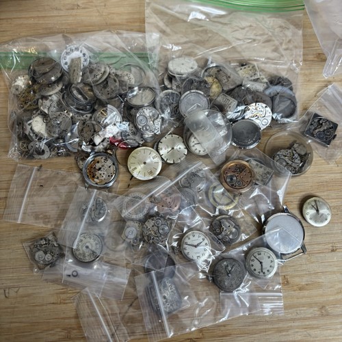 Broken vintage watch movement - broken,