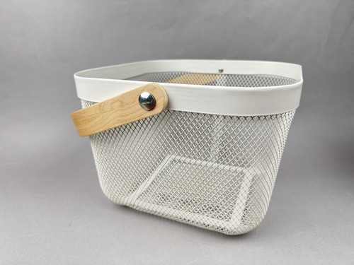 Ikea white metal mesh basket - white,