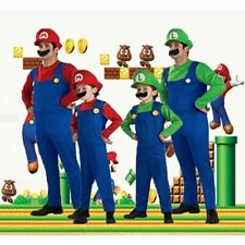 Boys Mens Super Mario and Luigi Fancy Dress Plumber Bros Halloween Costume UK