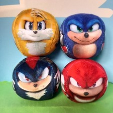MCDONALD'S SONIC HEDGEHOG 3 SOFT TOYS 4 BALLS KNUCKLES TAILS SHADOW HAPPY MEAL