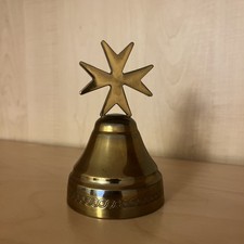 Maltese Cross Brass Bell - light gentle ring