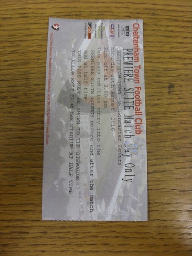 2016 ticket cheltenham - 20/08/2016,