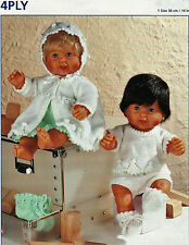 #149 Doll Prem Baby H12" 4ply 6piece Set Coat Dress Jumper Knitting Pattern COPY