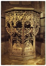 1970's Postcard - Ornate Baptismal Font in Strasbourg Cathedral - Unposted