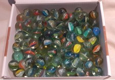 Vintage Cat’s Eye Marbles 16 mm Lot – 0.8 kg Box (Approx 100+) Mixed Colours
