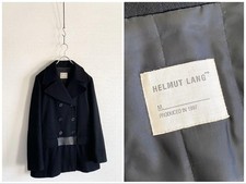 Helmut Lang 97Aw Paint Splatter Pea Coat Original Season Archive Wool Blend