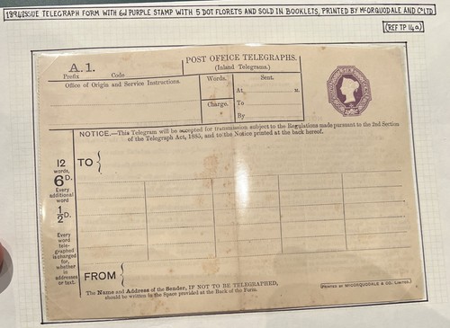 1894 telegraph form 6d - gb,