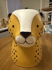 Painted Leopard Head Planter