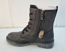 Marco Tozzi Boots Black Glitter Casual Lace-Up Ankle Boots, Size UK 6 EU 39 US 8